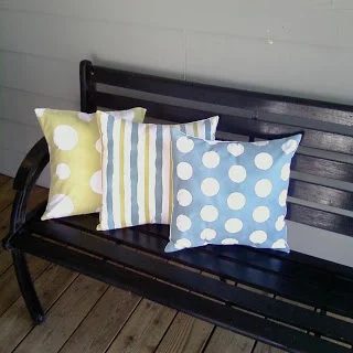 Spray Painted Fabric Pillows…
