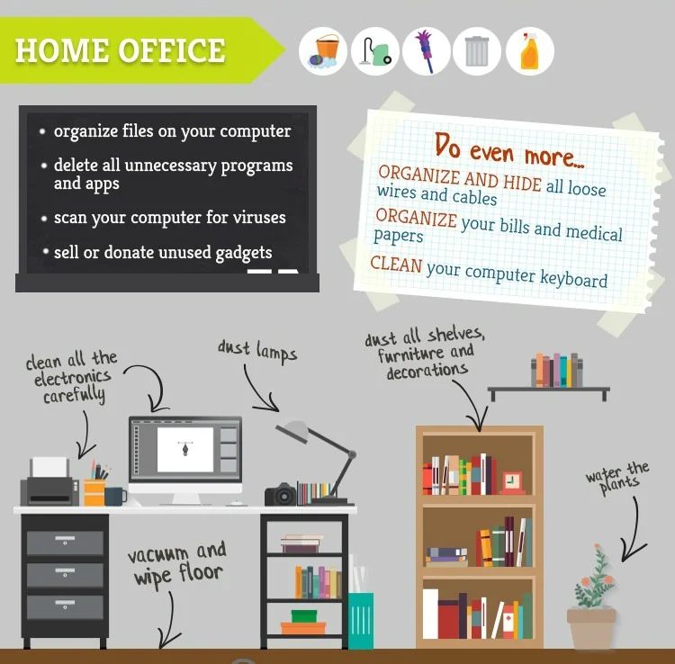 Tips and tricks for spring cleaning a home office