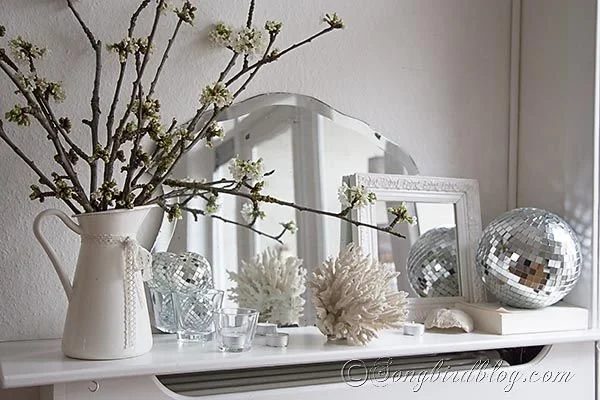 Sparkly Spring Mantel