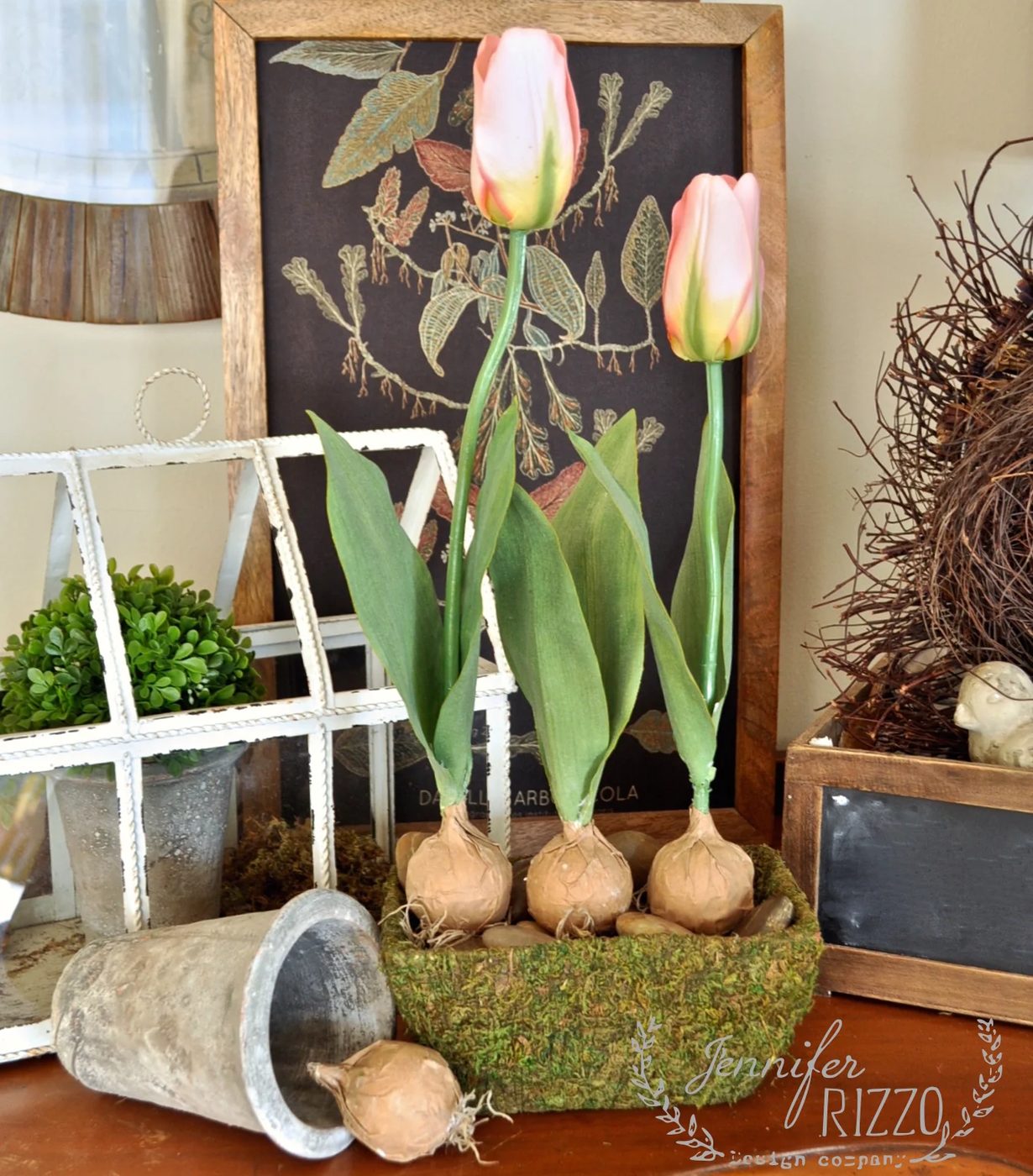 clearly Cute Handmade Faux Tulip Planter With Fake Bulbs