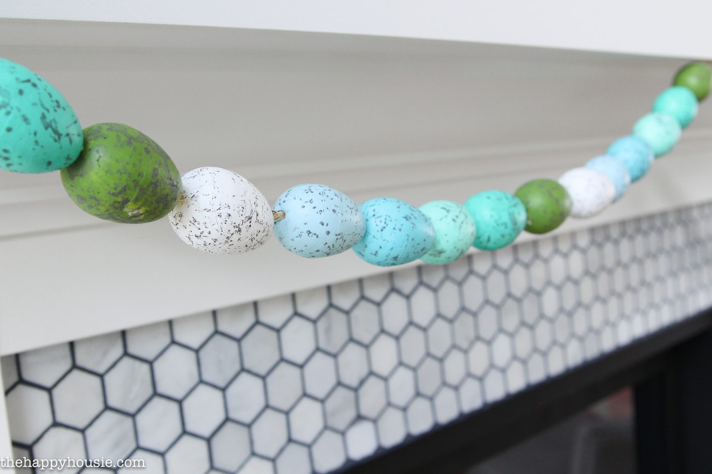 How To Make Your Own Speckled Easter Egg Banner Or Garland Cute direct And clearly Thrifty Easter Craft Handmade 13