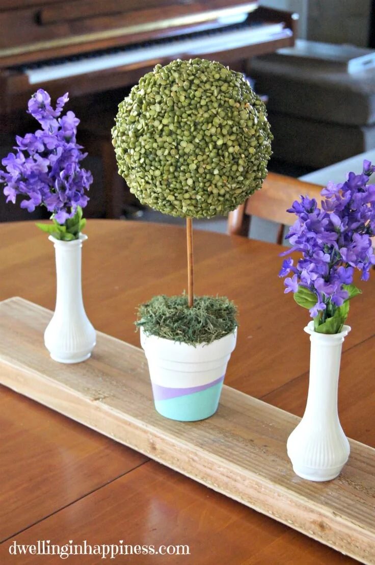 Split Pea Topiary As Centerpiece
