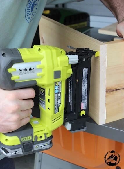 Handmade Countertop Stackable Storage Bin - Step 5 - glue and nail the sides to the back
