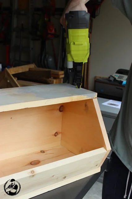Handmade Stacking Countertop Storage Bin - Step 9 - glue and nail the top