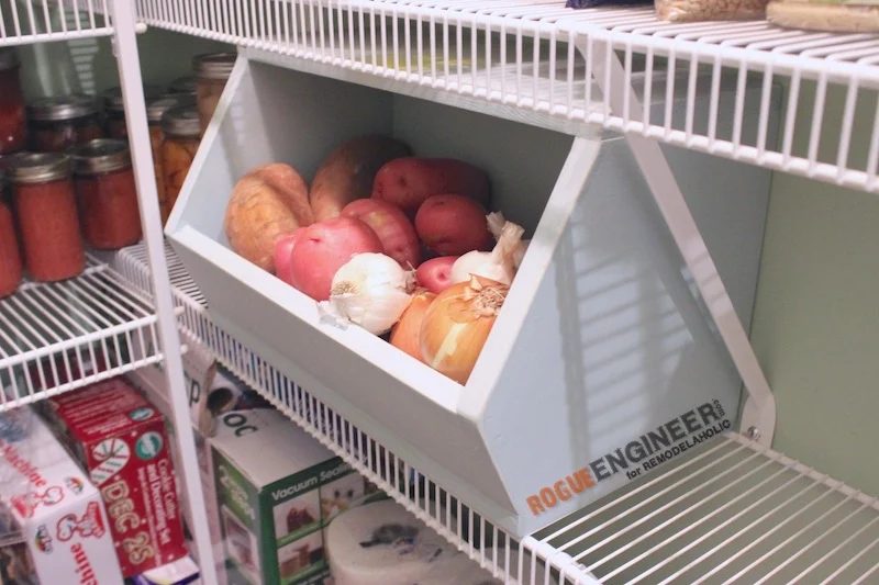 Handmade Root Vegetable Storage Bin for Pantry Shelves