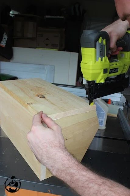 Handmade Countertop Stackable Storage Bin - Step 7 - glue and nail the back