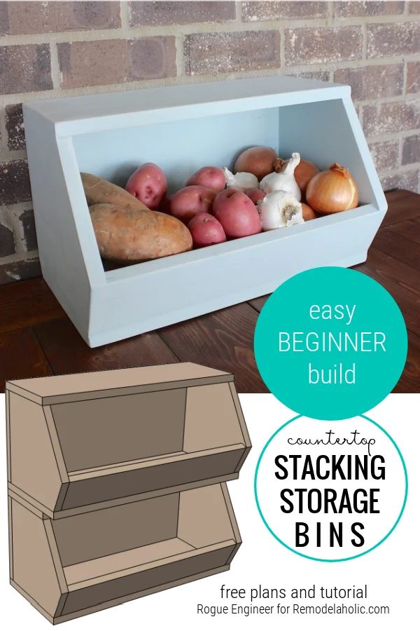 Handmade Wood Countertop Stacking Storage Bins, straightforward first-time Build, Free Woodworking Plans, Bekob