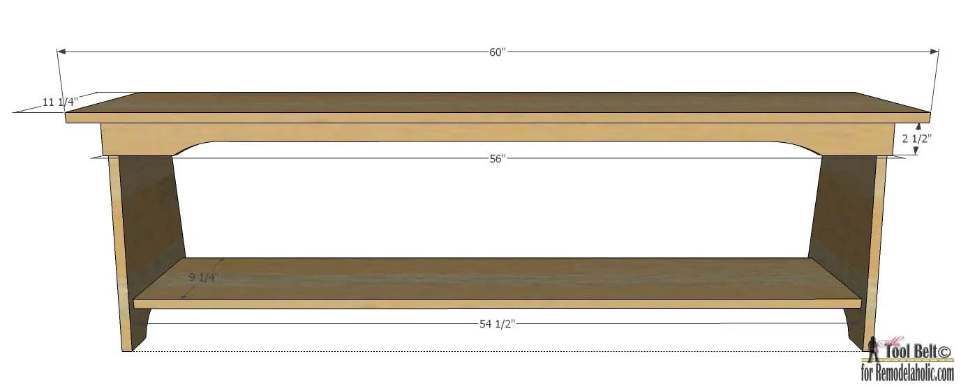 Handmade bench plans that can be used to make a unique stacked bench bookshelf.