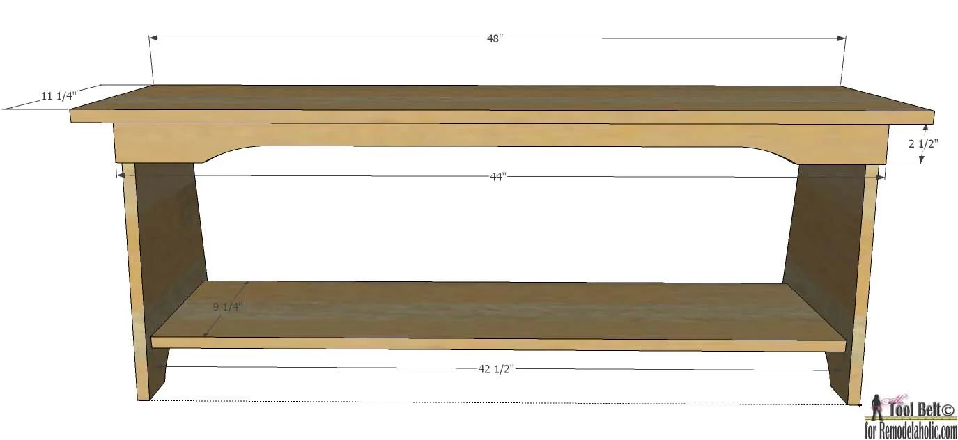 Handmade bench plans that can be used to make a unique stacked bench bookshelf.