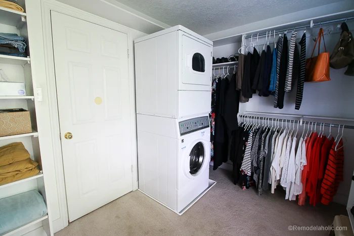 Adding a Stacked Washer and Dryer in a Walk-In Closet