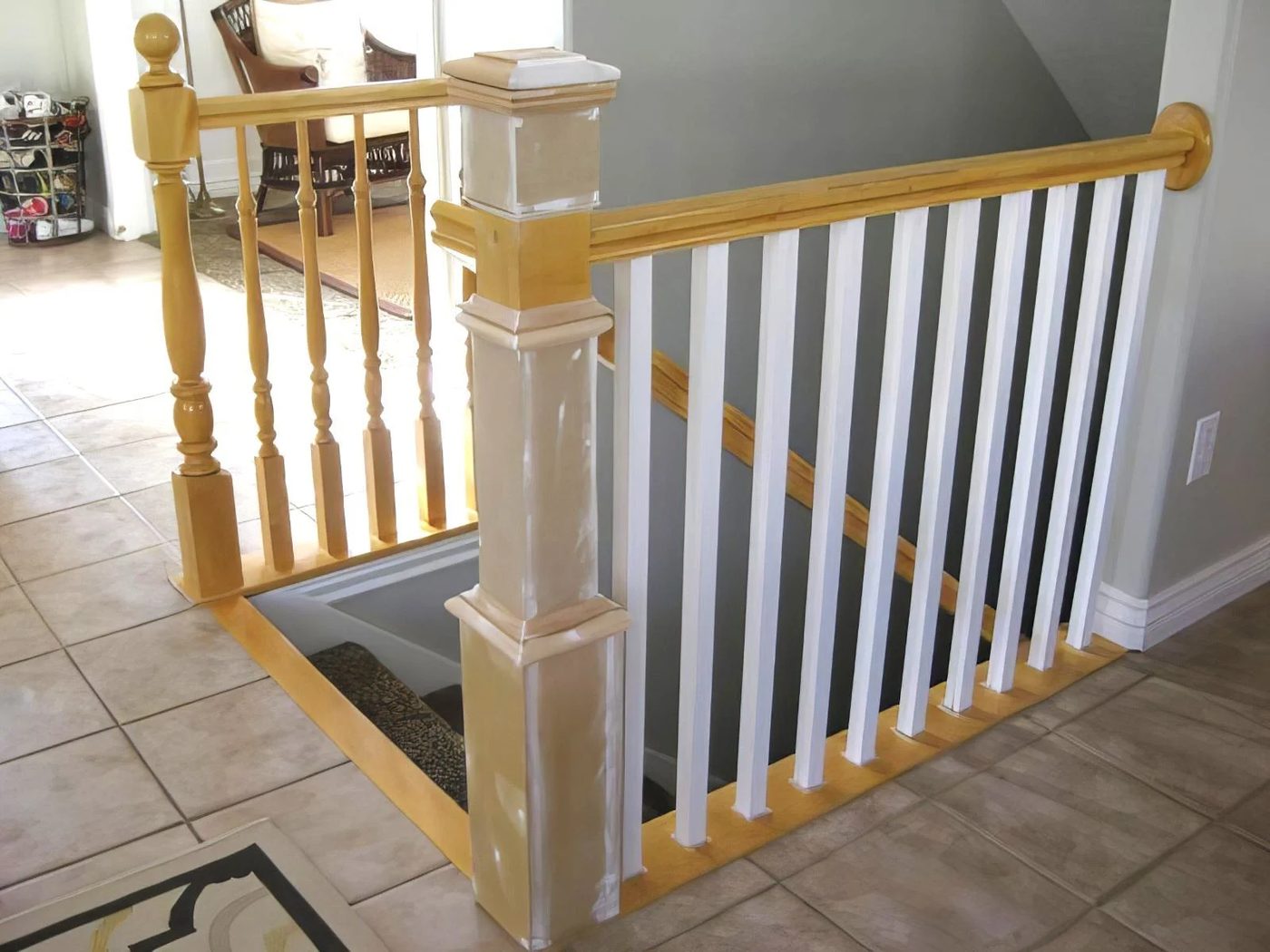 20 Replace Stair Banister Spindles And Newel Post Handmade TDA Decorating And Design Featured On @Bekob 600x450 115338
