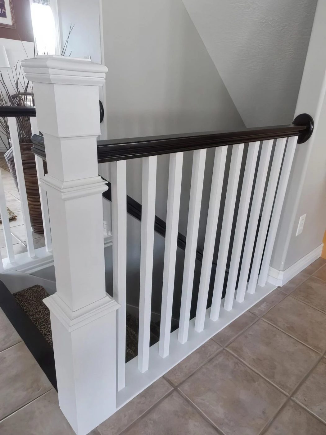 26 Stair Newel Post Built Around Builder Grade Banister TDA Decorating And Design Featured On @Bekob 600x800 115418