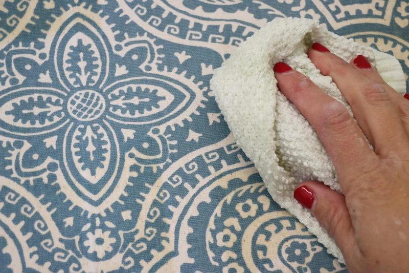 Using a Rag on Starched Fabric Wall