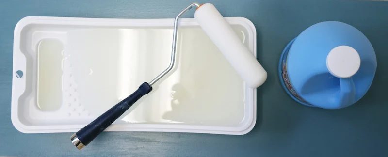 Rolling Liquid Starch on Fabric Wall