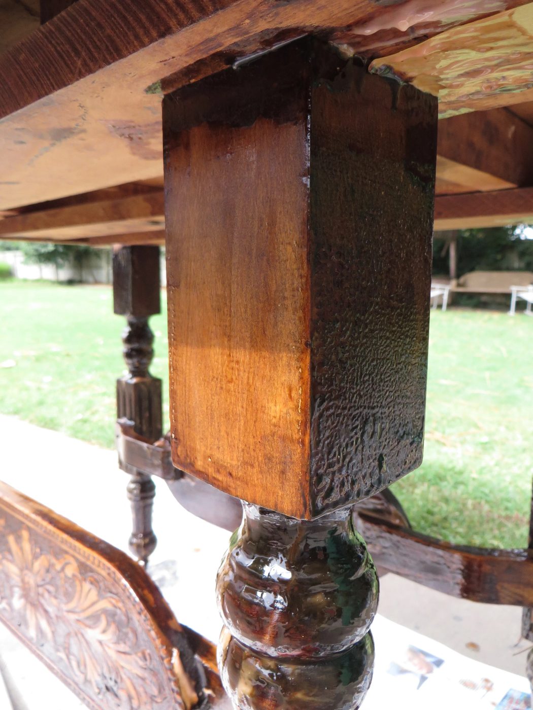 how to refinish wood furniture, step 1 - citristrip to remove old finish