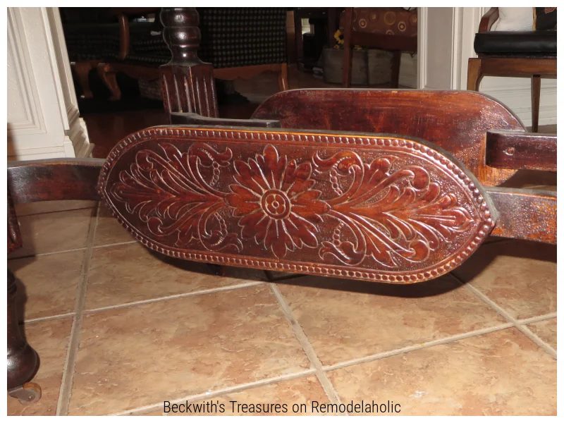 How To Refinish Carved Wooden Furniture, Base Before, By Beckwiths Treasures On Bekob