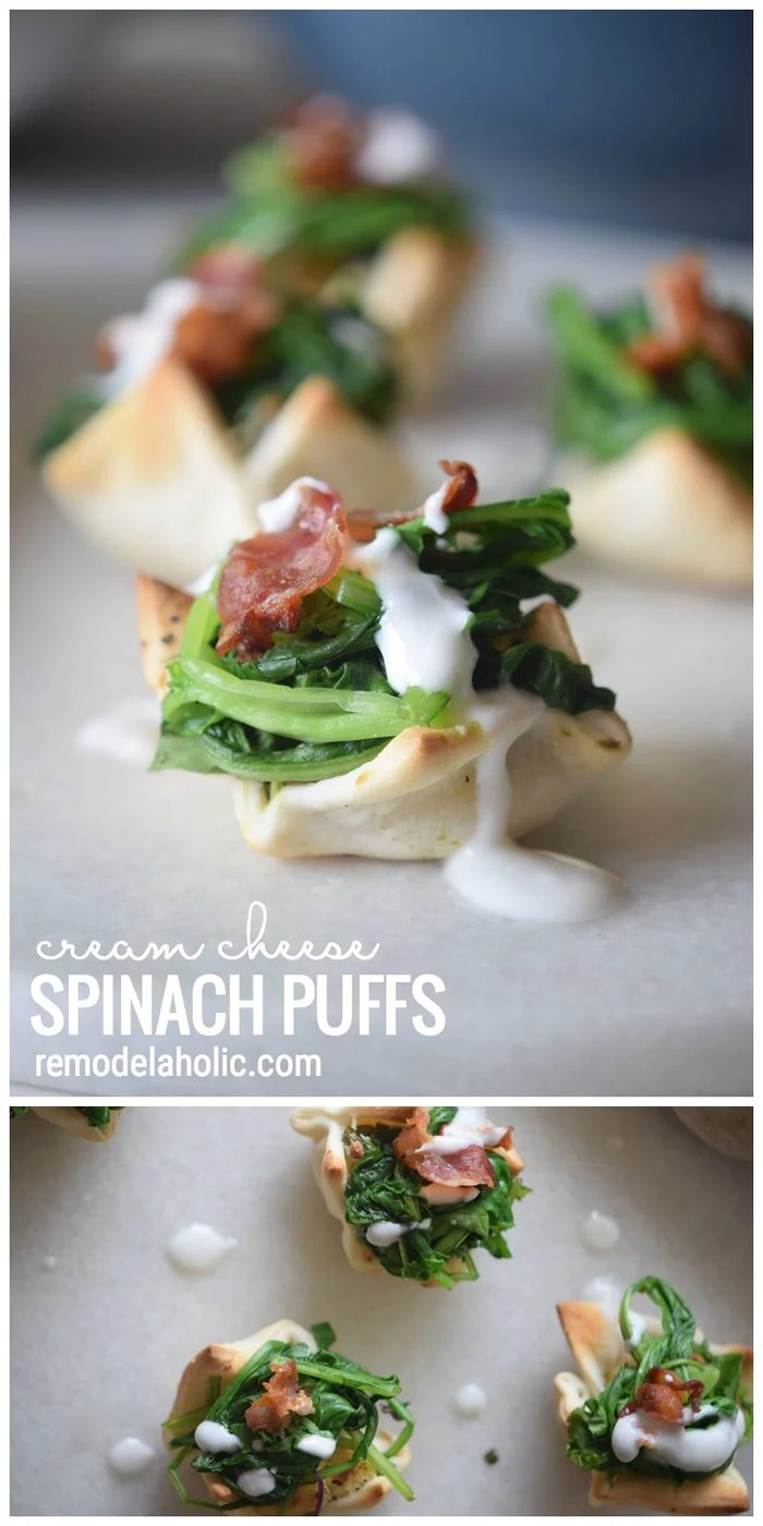A Yummy And Pretty Appetizer To Share At Your Next Party Cream Cheese Spinach Puffs Via Bekob Com