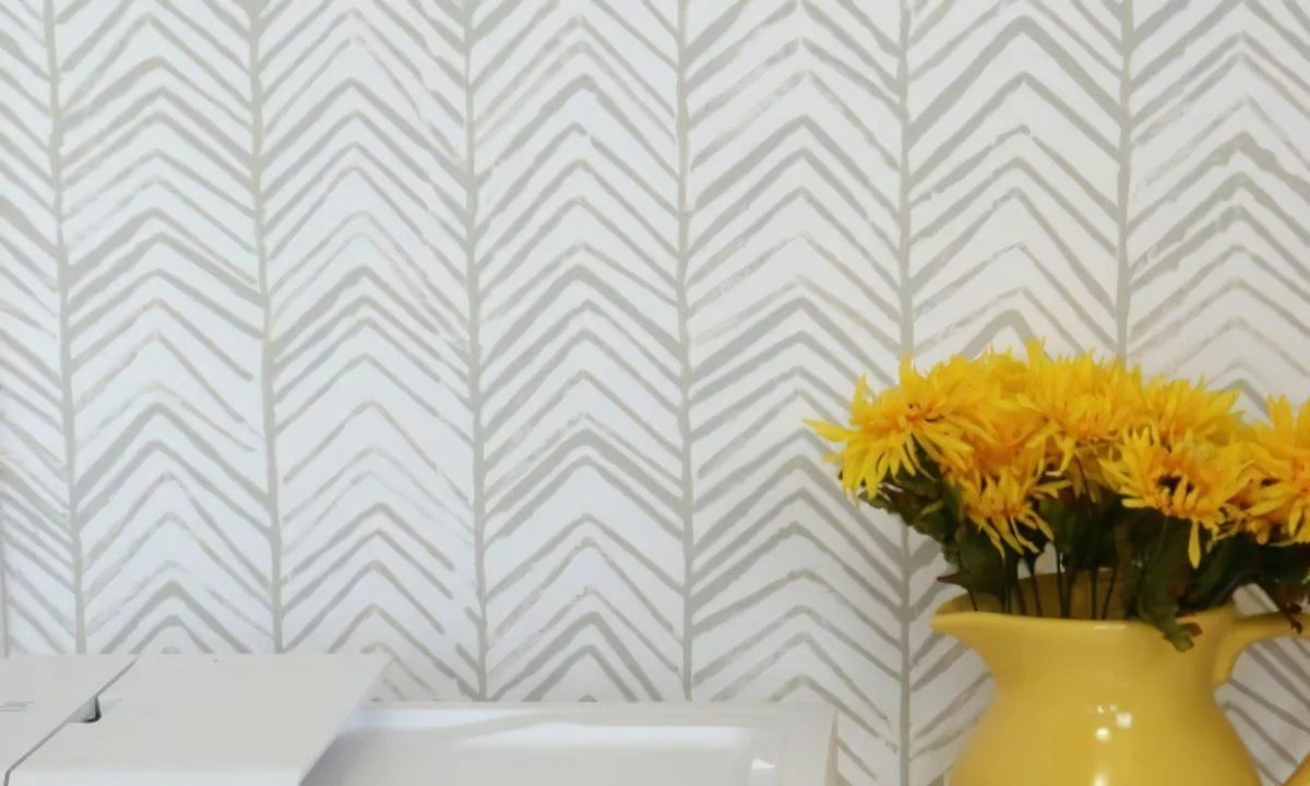 13 Diy Hand Stamped Herringbone Accent Wall Bekob 600x360 032506