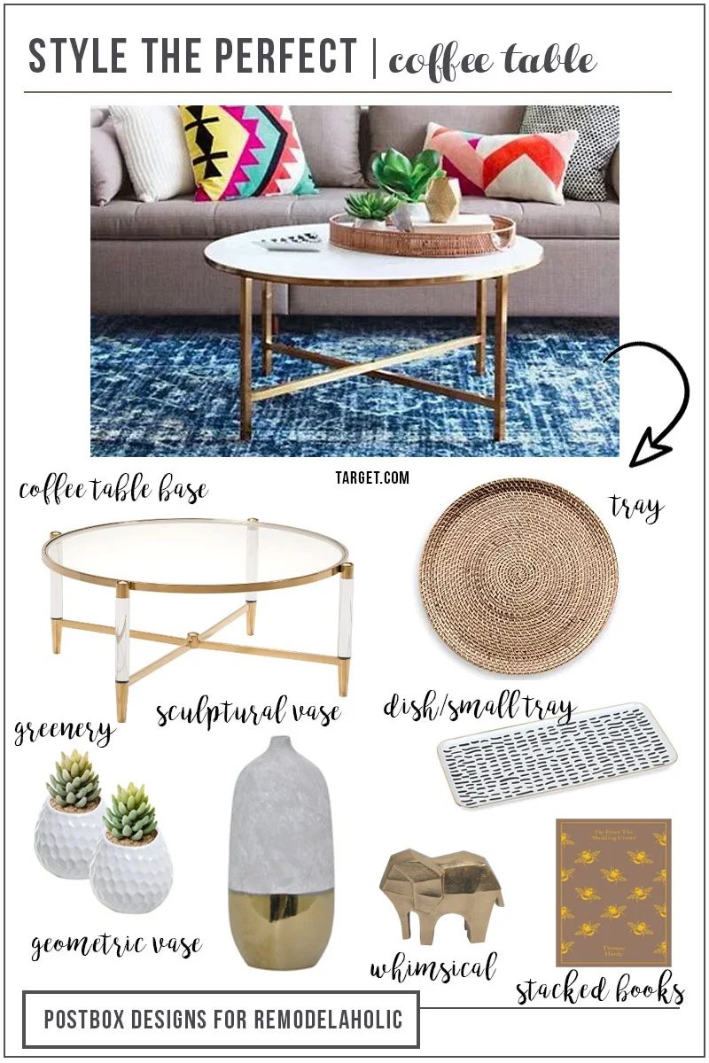 Decorating a coffee table can be both magazine-striking and practical for family life. Just use this straightforward 6-step formula to style the well fitted coffee table arrangemen