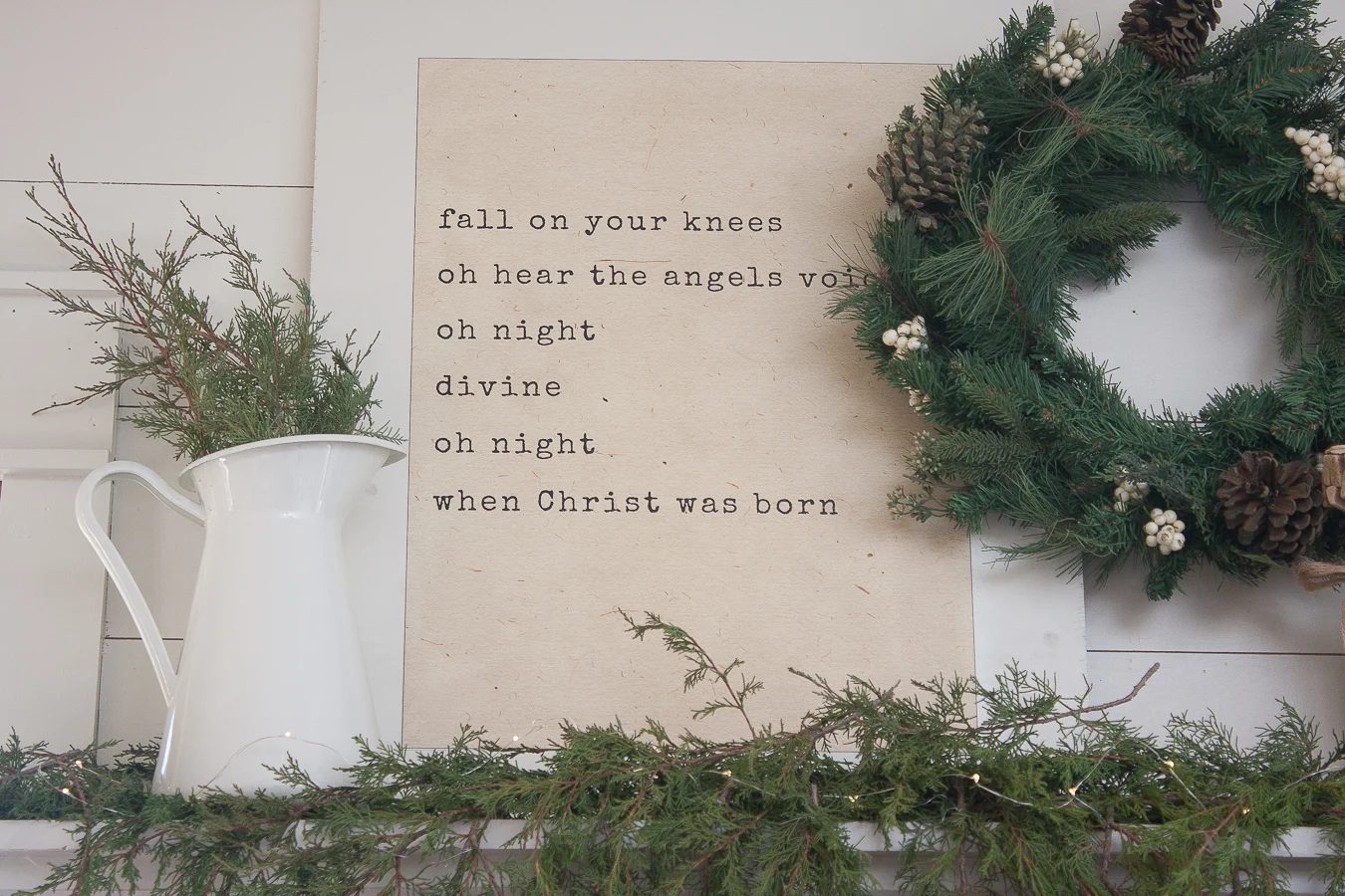 How To Style A Farmhouse Christmas Mantel