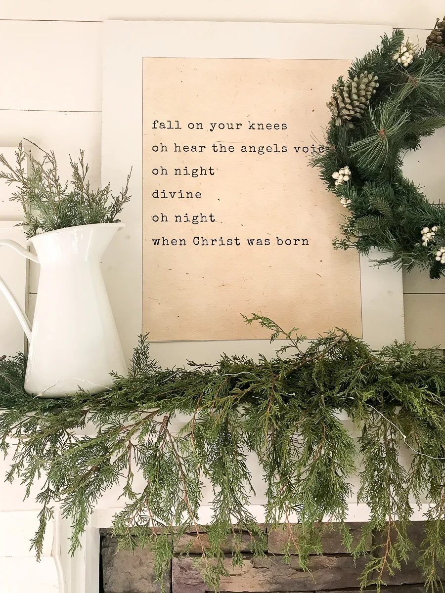How To Style A Farmhouse Christmas Mantel