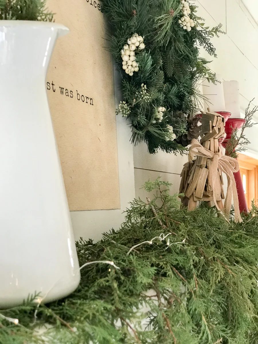 How To Style A Farmhouse Christmas Mantel