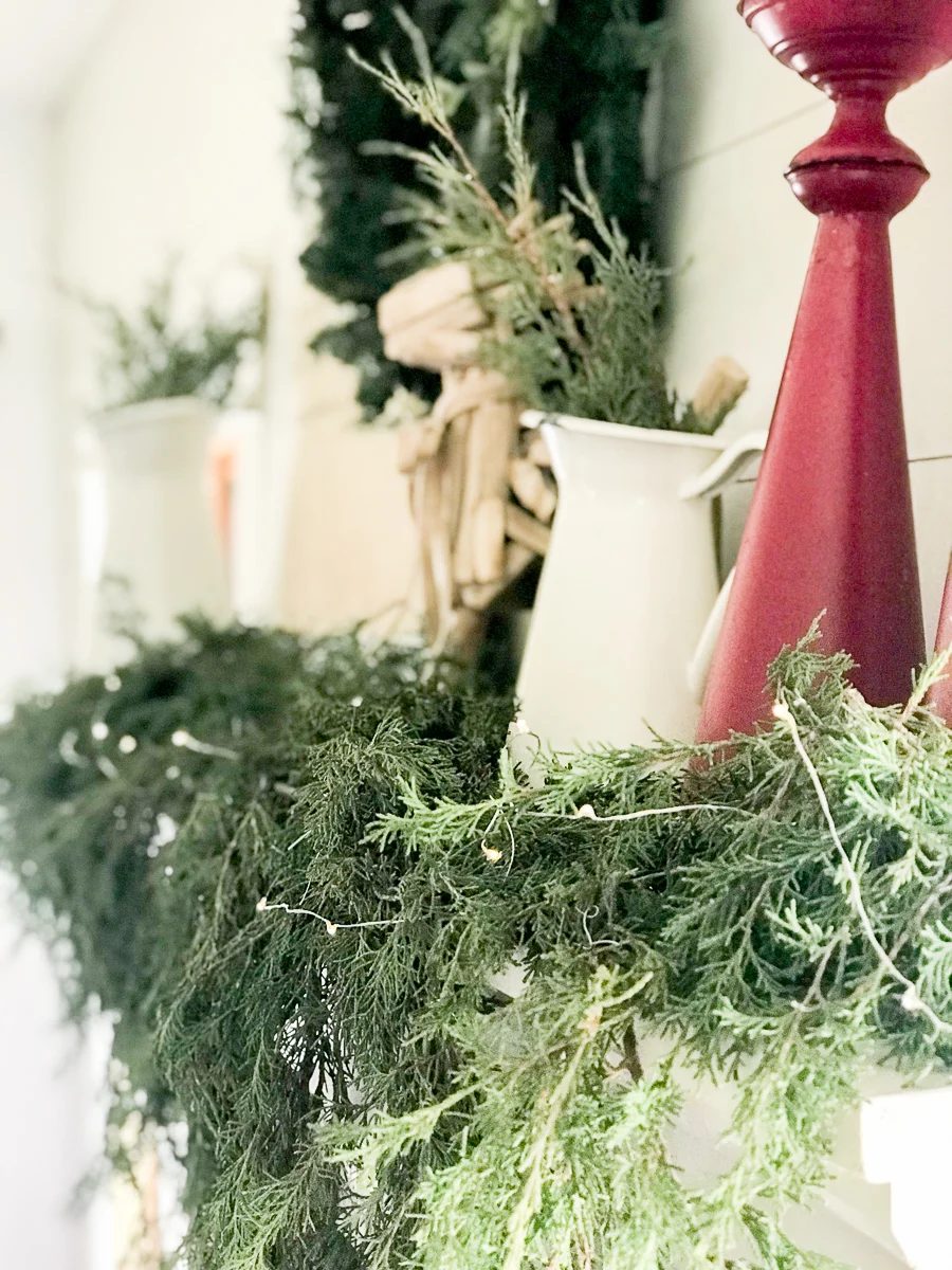 How To Style A Farmhouse Christmas Mantel