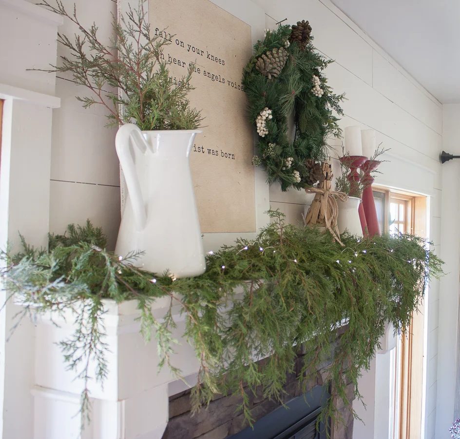 How To Style A Farmhouse Christmas Mantel (3 Of 15)