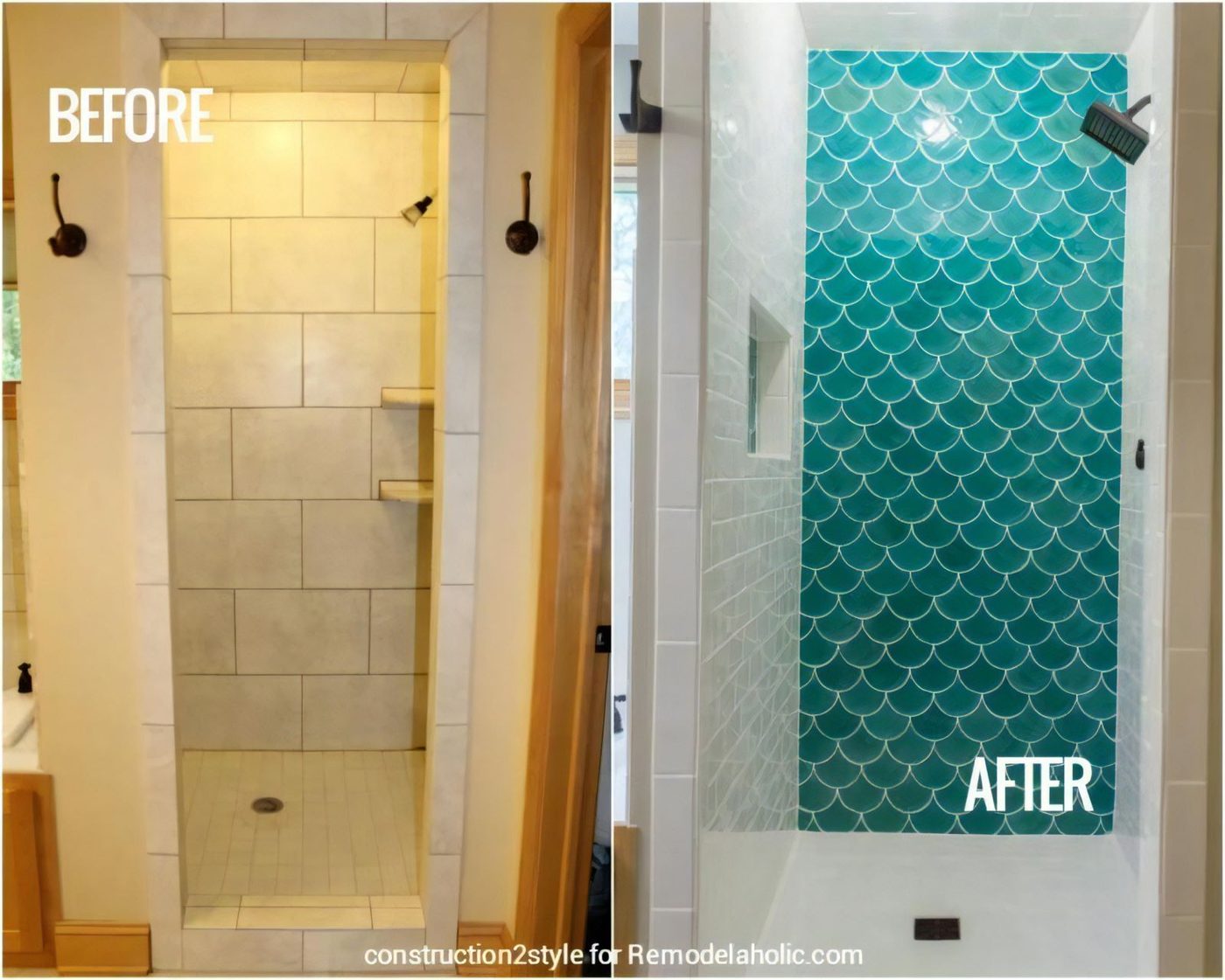 9 Before And After Moroccan Fish Tile Shower 113349