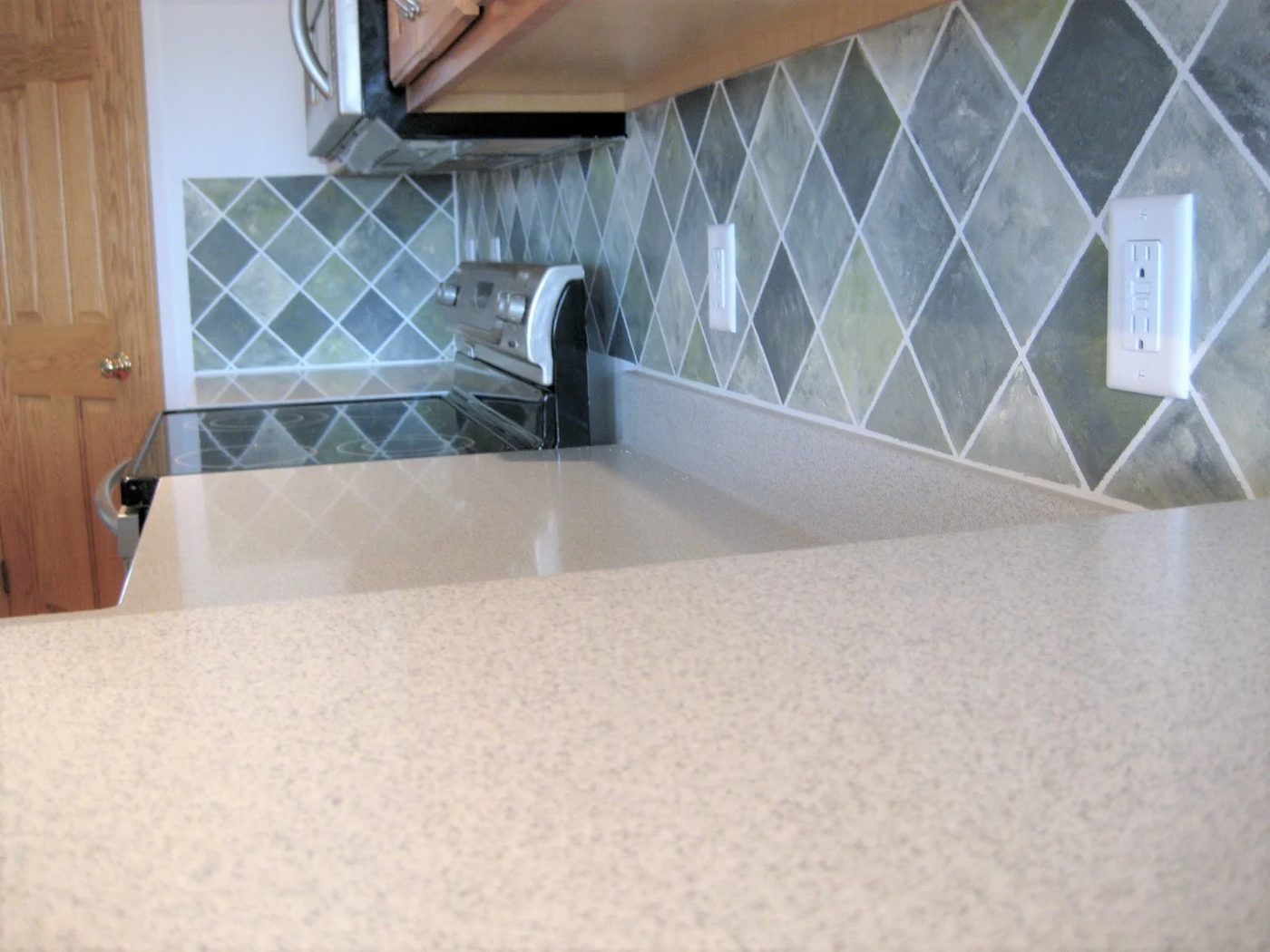 8 Painted Diagonal Tile Backsplash