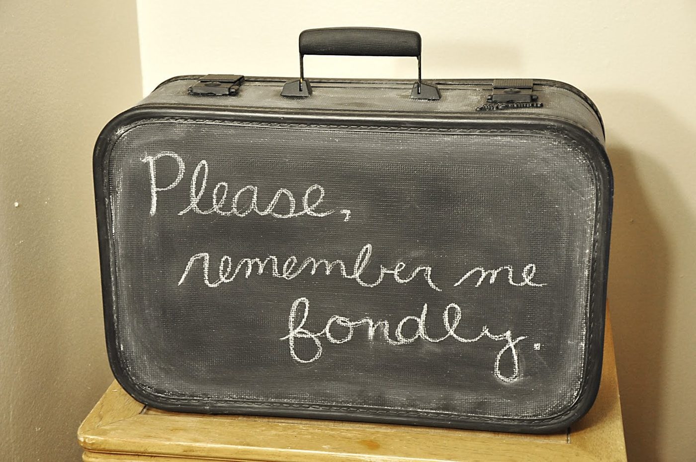 Suitcase Refinished with Chalkboard Paint