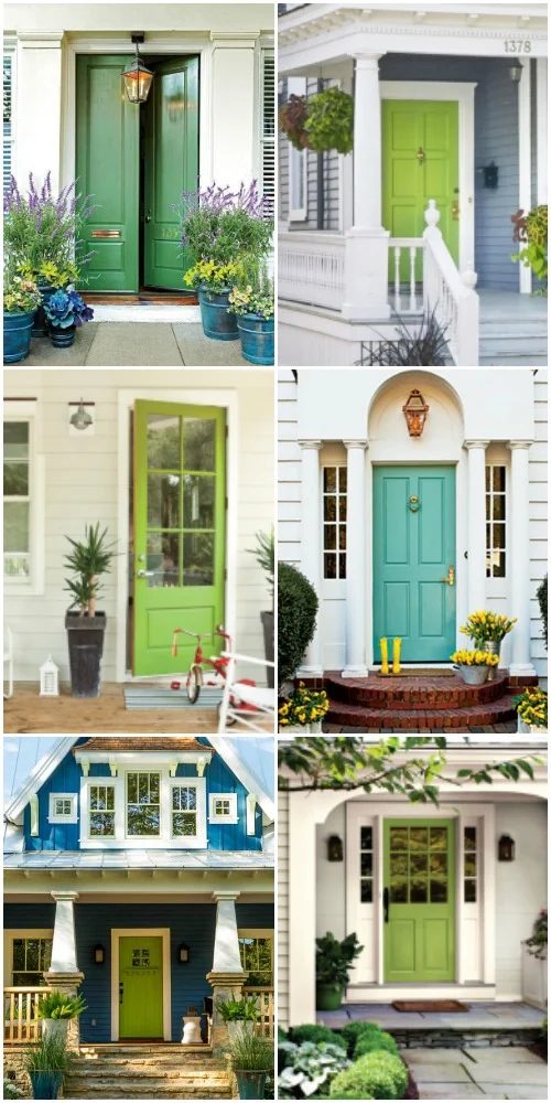 Green Front Door Paint Colors And Porch Inspiration @Bekob