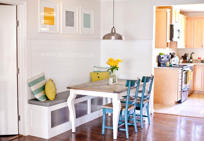 kitchen banquette with corner bench, Sada Lewis