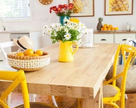 Coastal Yellow Kitchen via Australian Country Magazine | Yellow Kitchen Inspiration #Bekob