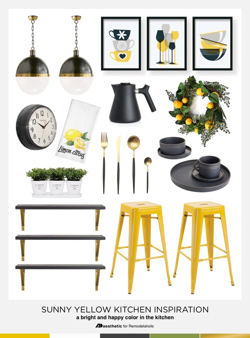 Tips for Decorating a Sunny Yellow Kitchen #Bekob