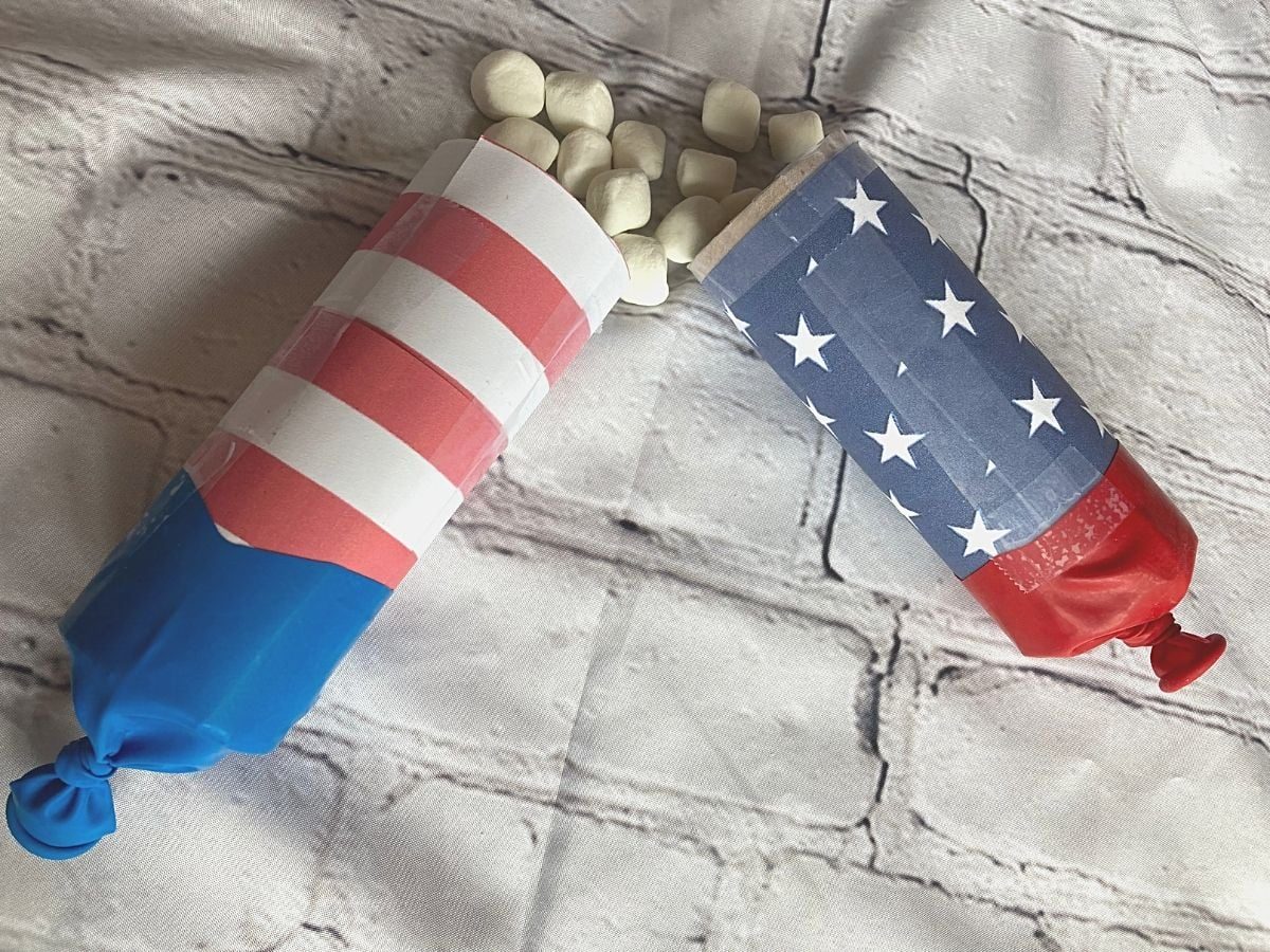 party poppers with marshmallows.