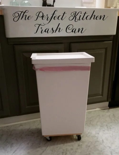 handmade rolling trash can White Tulip Designs