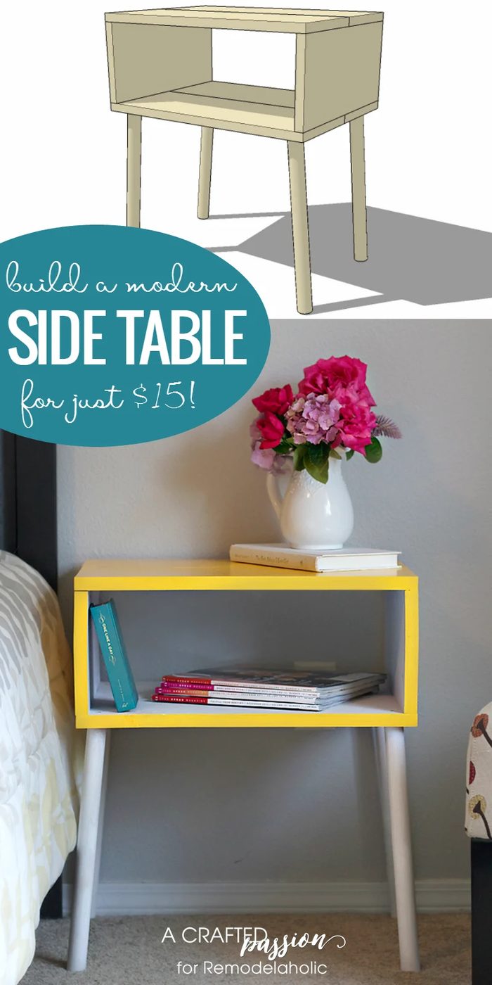 Build a Handmade modern side table for just $15 with this straightforward walkthrough and building plan @Bekob