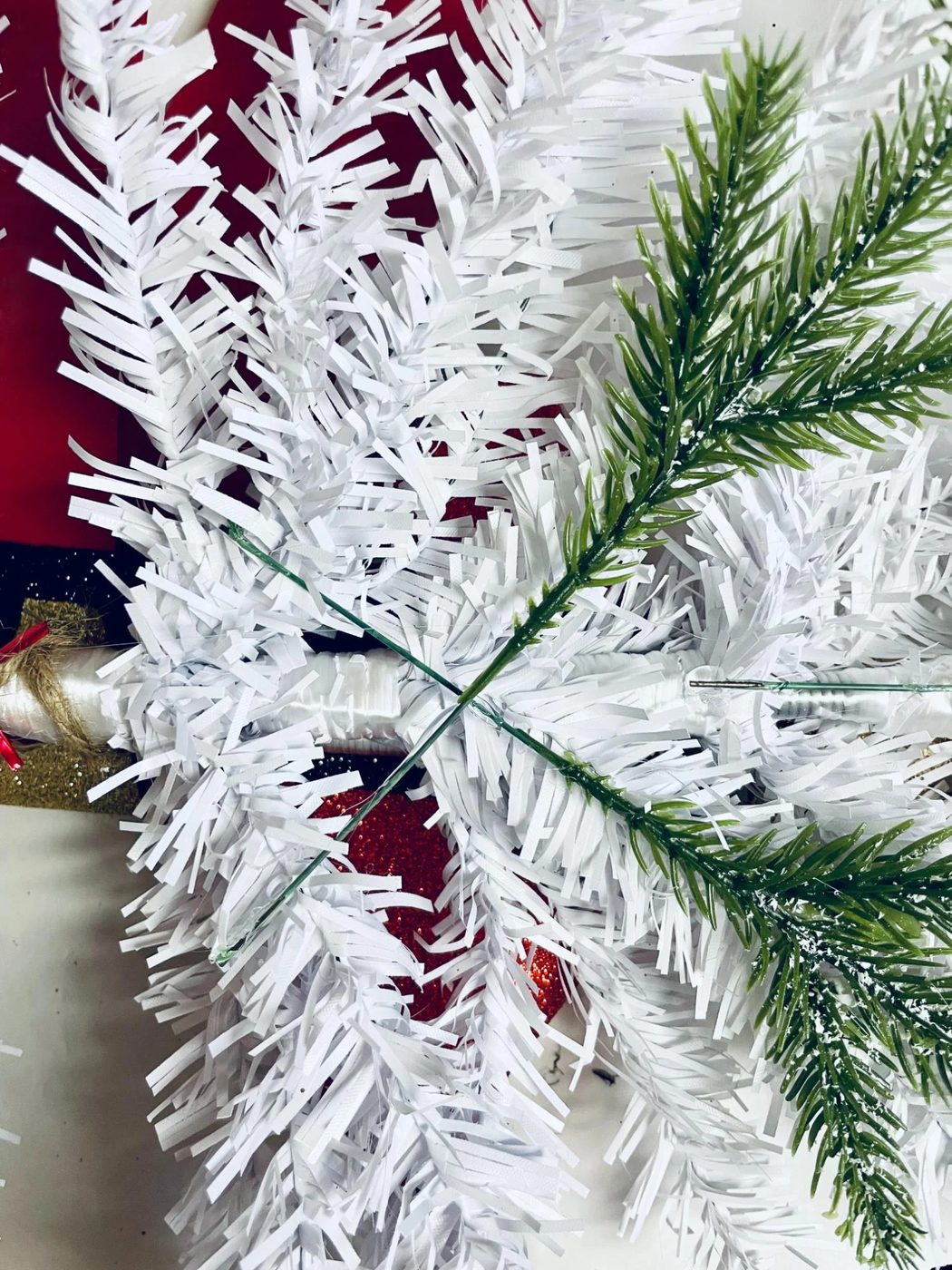 Dollar Tree Diy Christmas Swag For Front Door Add Pine To White Tree Swag, Bekob