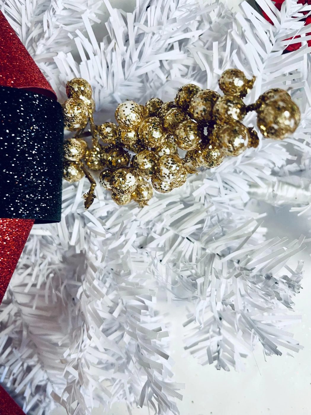 Dollar Tree Diy Christmas Swag For Front Door Add Gold Berry Picks Bekob