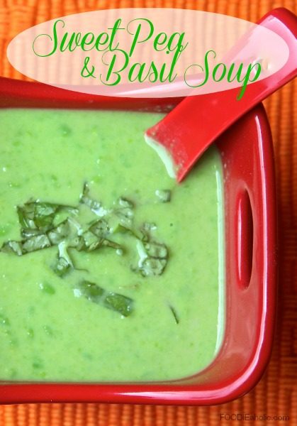 Sweet Pea and Basil Soup | FOODIEaholic.com #summer #soup #chilled #pea #basil