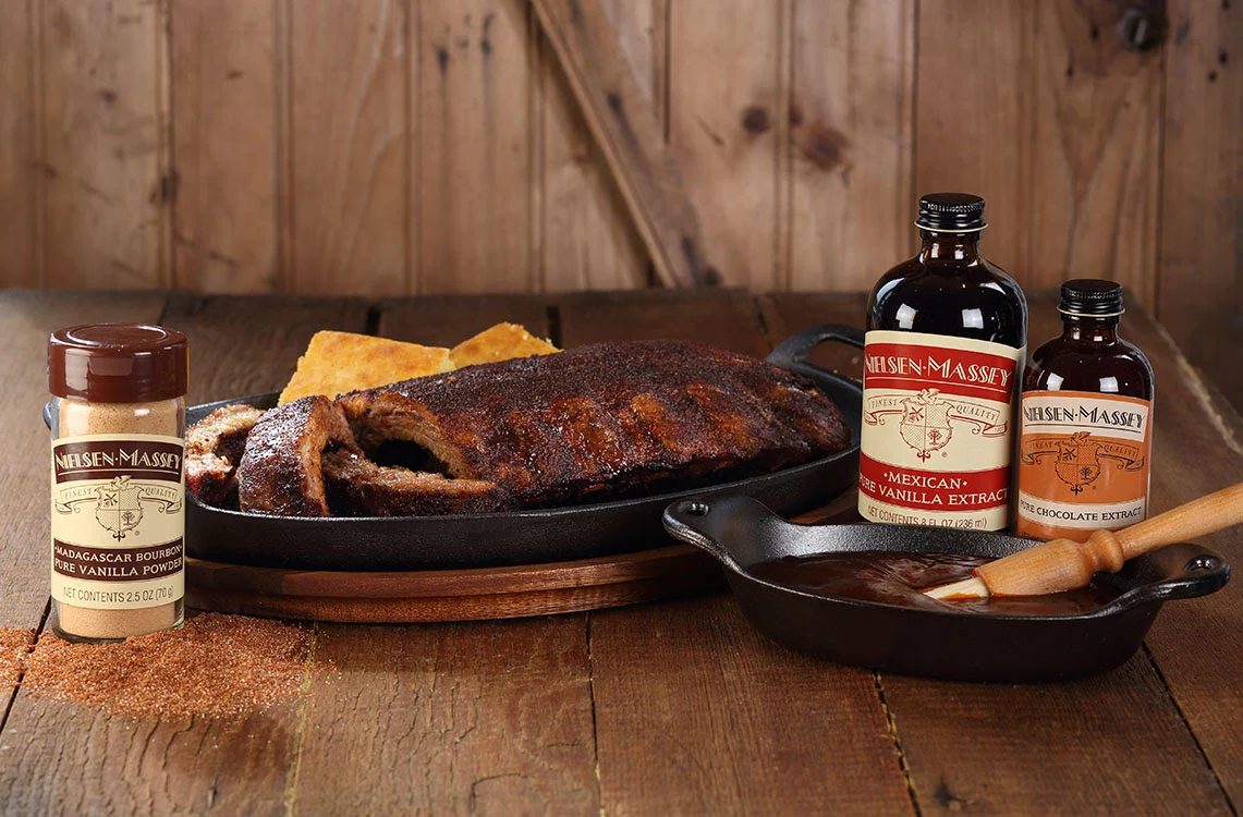 Sweet and Spicy Vanilla BBQ Rub plus BONUS Nielsen-Massey Signature BBQ Sauce