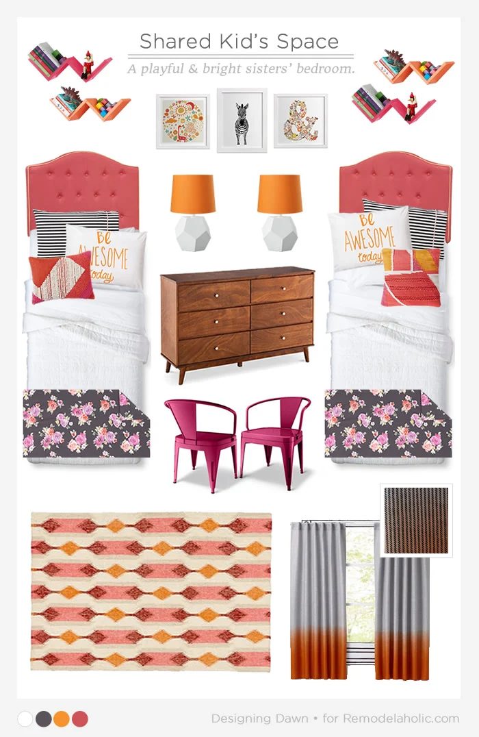 This is the CUTEST shared kids space, well fitted for my girls' room. by DesigningDawn on Bekob.com