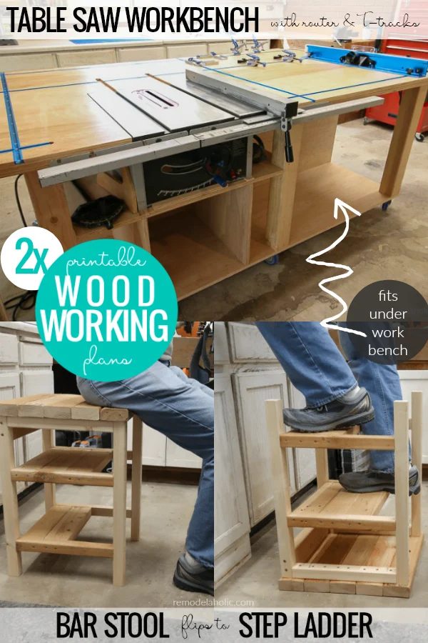 Bundle Table Saw Workbench And Bar Stool Step Ladder Bekob