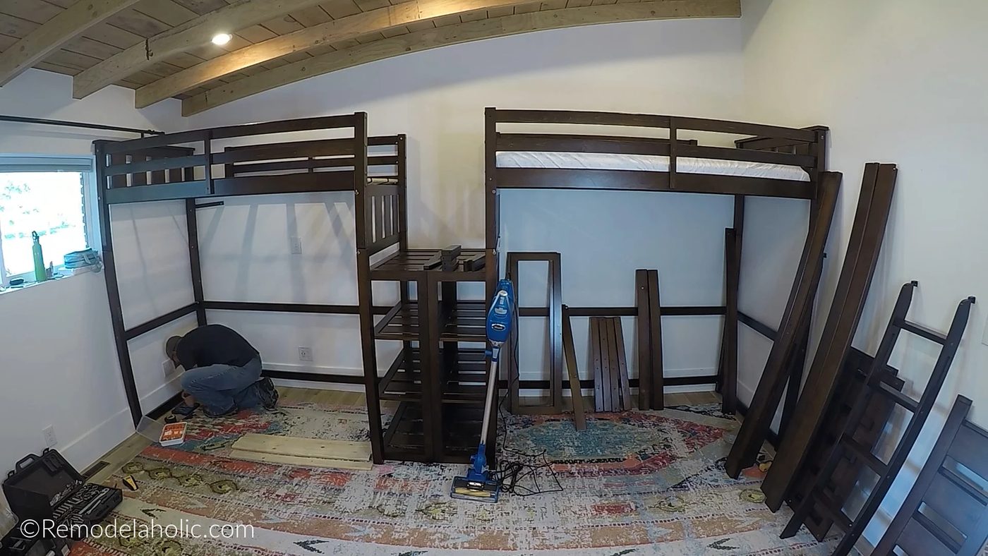 Double Loft Beds With Stairs And Desks, In Progress, Bekob