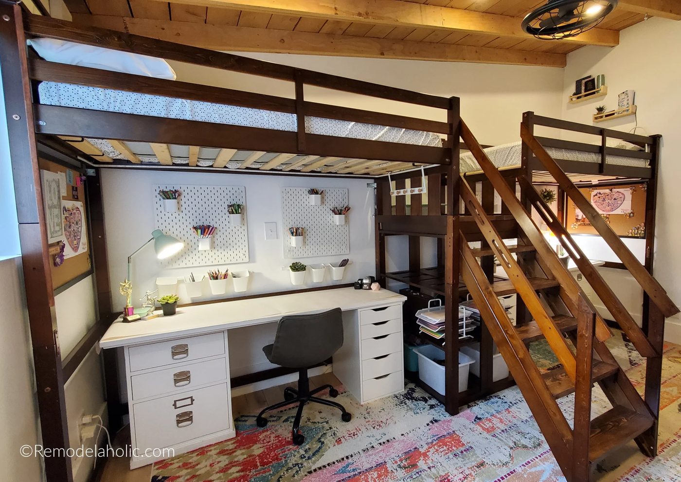Make a Loft Bed Frame Taller to Fit a Desk Underneath