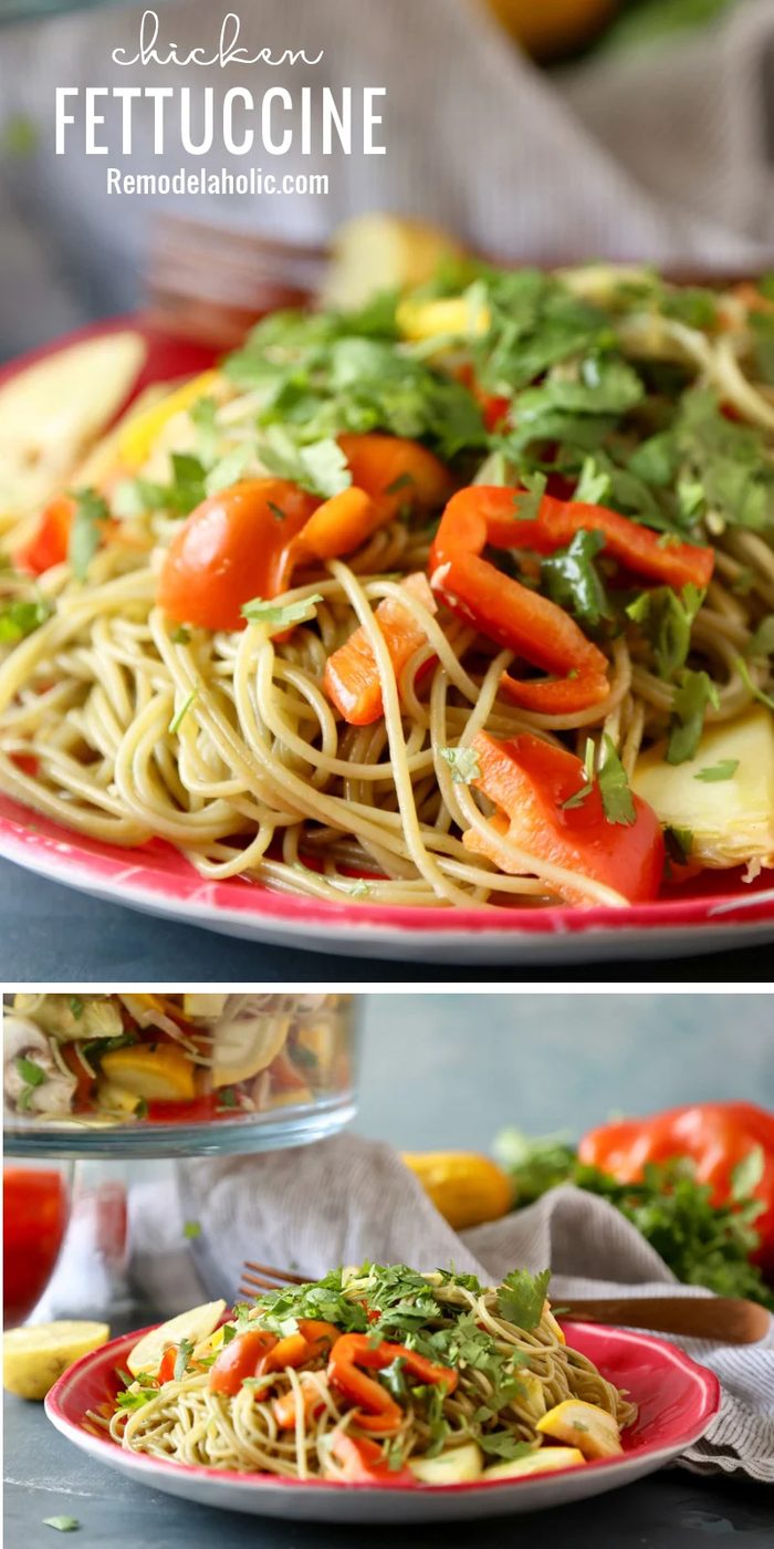 A yummy different twist on Chicken Fettuccine. Recipe via Bekob.com