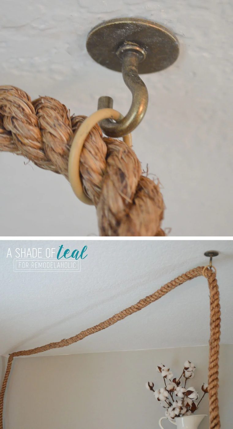 tip to hang a pendant light with a thick rope cord