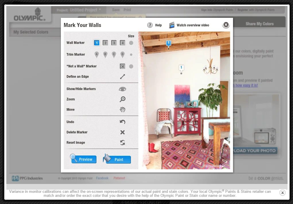 7 free online tools to test paint color before you buy - Olympic Paint Color Visualizer