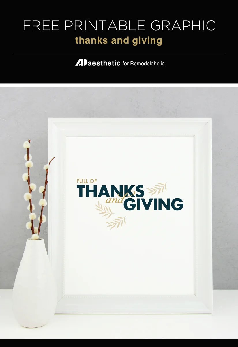 Free Thanksgiving Printable • Thanks And Giving • AD Aesthetic For Bekob